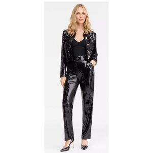 I.N.C. International Concepts Sequin Straight-Leg Pants Black Size Medium